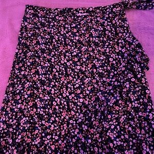 Floral Black Skirt